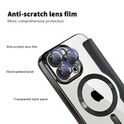 For iPhone 16 Pro Magnetic MagSafe RFID Anti-theft Leather Phone Case(Purple)