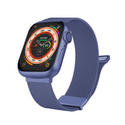 For Apple Watch 8 41mm Milan Double Magnetic Steel Mesh Watch Band(Blue)