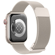 For Apple Watch 8 45mm Milan Double Magnetic Steel Mesh Watch Band(Starlight Color)