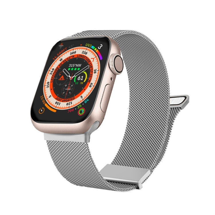 For Apple Watch 7 41mm Milan Double Magnetic Steel Mesh Watch Band(Silver) - free shipping - PMC TechLife - Order now!