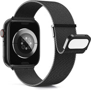 For Apple Watch SE 40mm Milan Double Magnetic Steel Mesh Watch Band(Black)