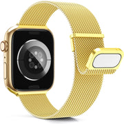 For Apple Watch 2 42mm Milan Double Magnetic Steel Mesh Watch Band(Gold)