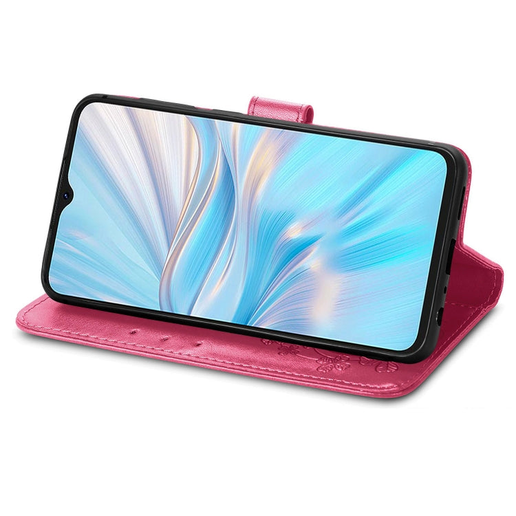 For Blackview Oscal C70 Four-leaf Clasp Embossed Buckle Leather Phone Case(Magenta) - More Brand by PMC TechLife | Online Shopping South Africa | PMC TechLife