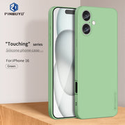 For iPhone 16 PINWUYO Sense Series Liquid Silicone TPU Phone Case(Green)
