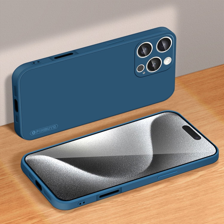 For iPhone 16 Pro PINWUYO Sense Series Liquid Silicone TPU Phone Case(Blue)
