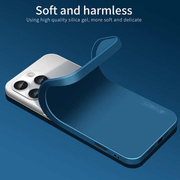 For iPhone 16 Pro PINWUYO Sense Series Liquid Silicone TPU Phone Case(Blue)