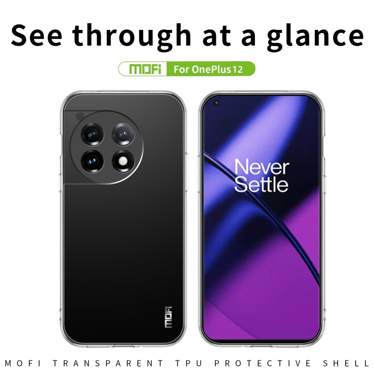 For OnePlus 12 MOFI Ming Series Transparent Ultra-thin TPU Phone Case(Transparent) - OnePlus Cases by MOFI | Online Shopping South Africa | PMC TechLife