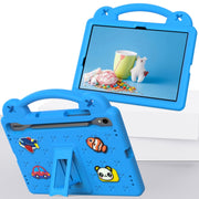 For Samsung Galaxy Tab S9 X710/X716B Handle Kickstand Children EVA Shockproof Tablet Case(Sky Blue)