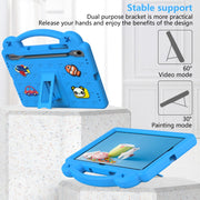 For Samsung Galaxy Tab S9 X710/X716B Handle Kickstand Children EVA Shockproof Tablet Case(Sky Blue)