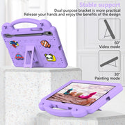 For Samsung Galaxy Tab S9 X710/X716B Handle Kickstand Children EVA Shockproof Tablet Case(Light Purple)