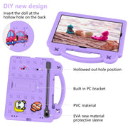 For Samsung Galaxy Tab S9 X710/X716B Handle Kickstand Children EVA Shockproof Tablet Case(Light Purple)