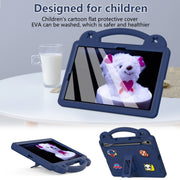 For Samsung Galaxy Tab S9 X710/X716B Handle Kickstand Children EVA Shockproof Tablet Case(Navy Blue)