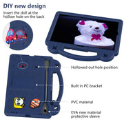 For Samsung Galaxy Tab S9 X710/X716B Handle Kickstand Children EVA Shockproof Tablet Case(Navy Blue)
