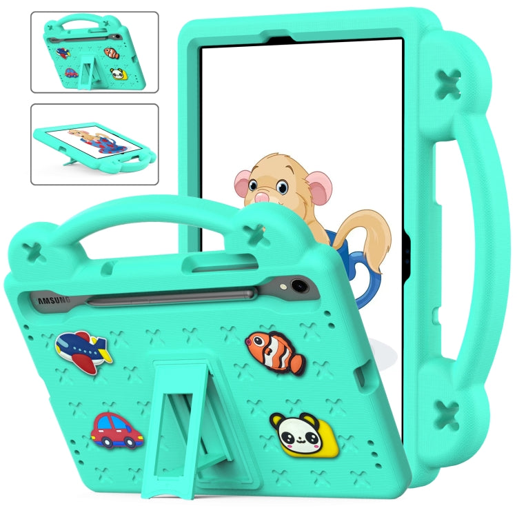 For Samsung Galaxy Tab S9 FE / X510N Handle Kickstand Children EVA Shockproof Tablet Case(Mint Green) - Galaxy Tab S9 FE by PMC TechLife | Online Shopping South Africa | PMC TechLife