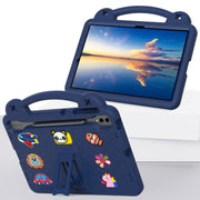 For Samsung Galaxy Tab S9+ 12.4 X810 Handle Kickstand Children EVA Shockproof Tablet Case(Navy Blue)