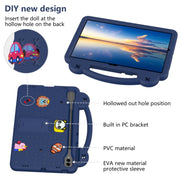 For Samsung Galaxy Tab S9+ 12.4 X810 Handle Kickstand Children EVA Shockproof Tablet Case(Navy Blue)