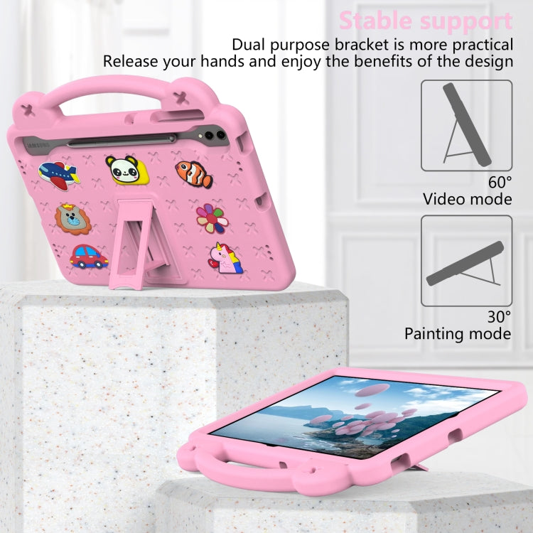 For Samsung Galaxy Tab S10+12.4 X820 Handle Kickstand Children EVA Shockproof Tablet Case(Pink)