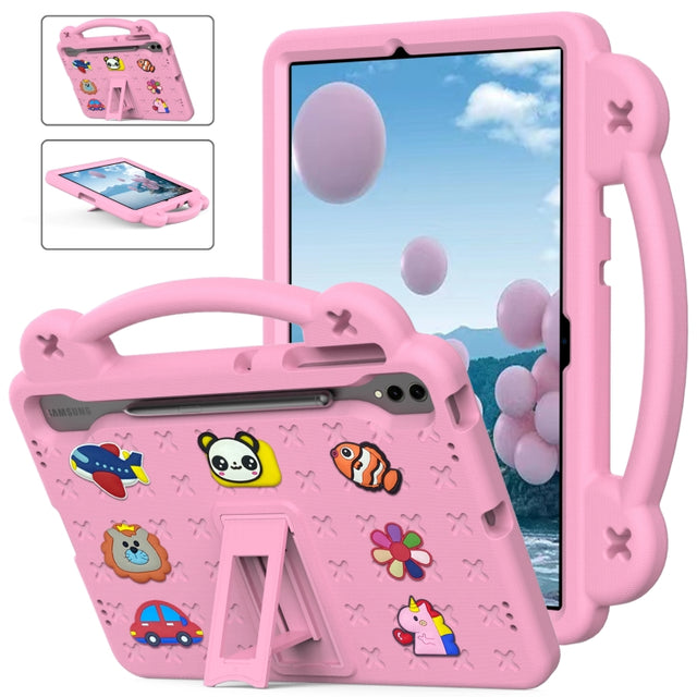 For Samsung Galaxy Tab S10+12.4 X820 Handle Kickstand Children EVA Shockproof Tablet Case(Pink)