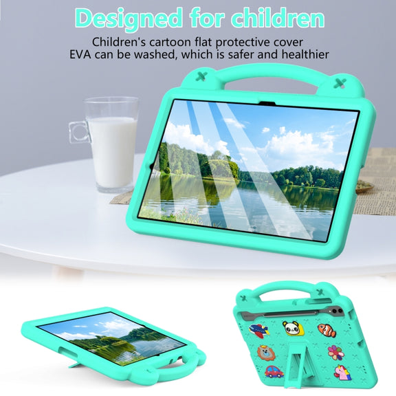 For Samsung Galaxy Tab S10+12.4 X820 Handle Kickstand Children EVA Shockproof Tablet Case(Mint Green)