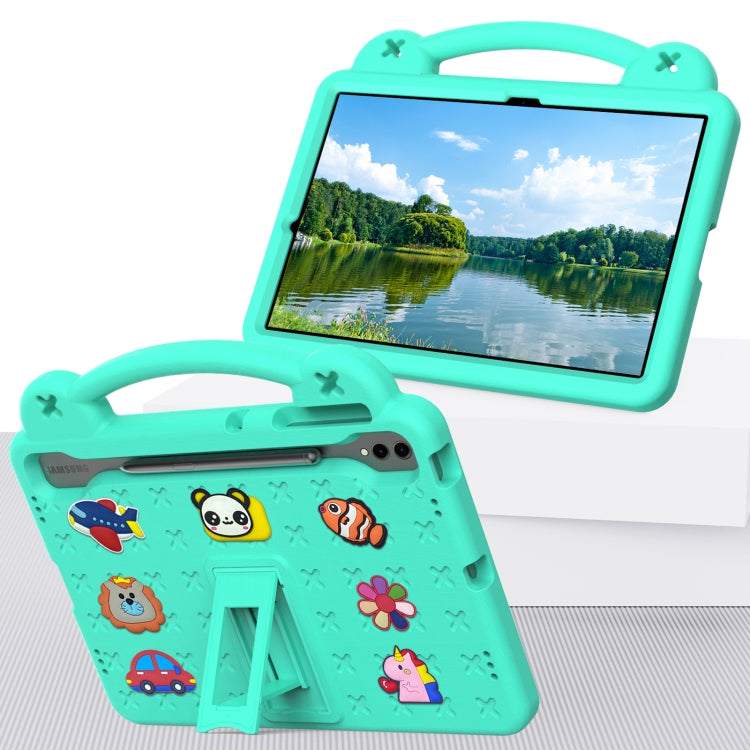 For Samsung Galaxy Tab S10+12.4 X820 Handle Kickstand Children EVA Shockproof Tablet Case(Mint Green)