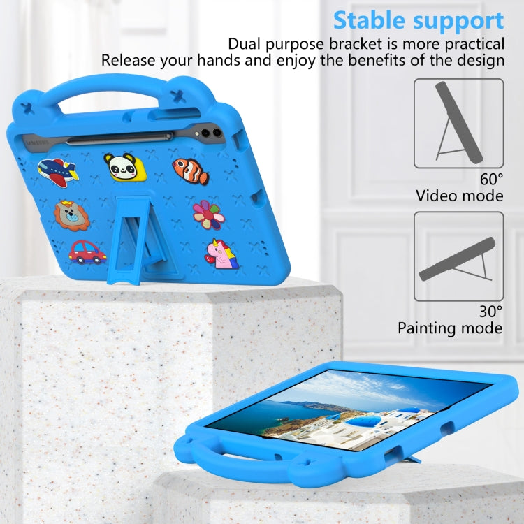 For Samsung Galaxy Tab S10+12.4 X820 Handle Kickstand Children EVA Shockproof Tablet Case(Sky Blue)