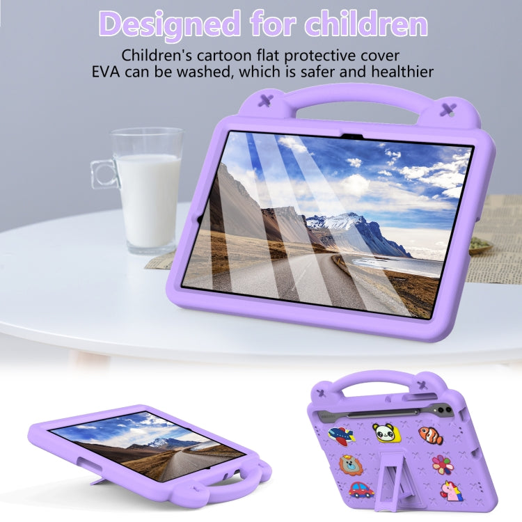 For Samsung Galaxy Tab S10+12.4 X820 Handle Kickstand Children EVA Shockproof Tablet Case(Light Purple)