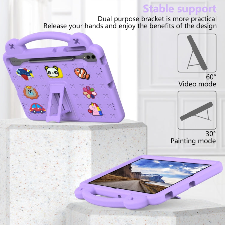 For Samsung Galaxy Tab S10+12.4 X820 Handle Kickstand Children EVA Shockproof Tablet Case(Light Purple)