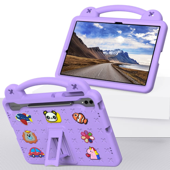 For Samsung Galaxy Tab S10+12.4 X820 Handle Kickstand Children EVA Shockproof Tablet Case(Light Purple)
