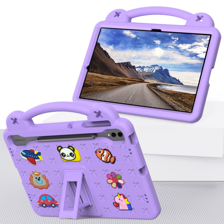 For Samsung Galaxy Tab S10+12.4 X820 Handle Kickstand Children EVA Shockproof Tablet Case(Light Purple)