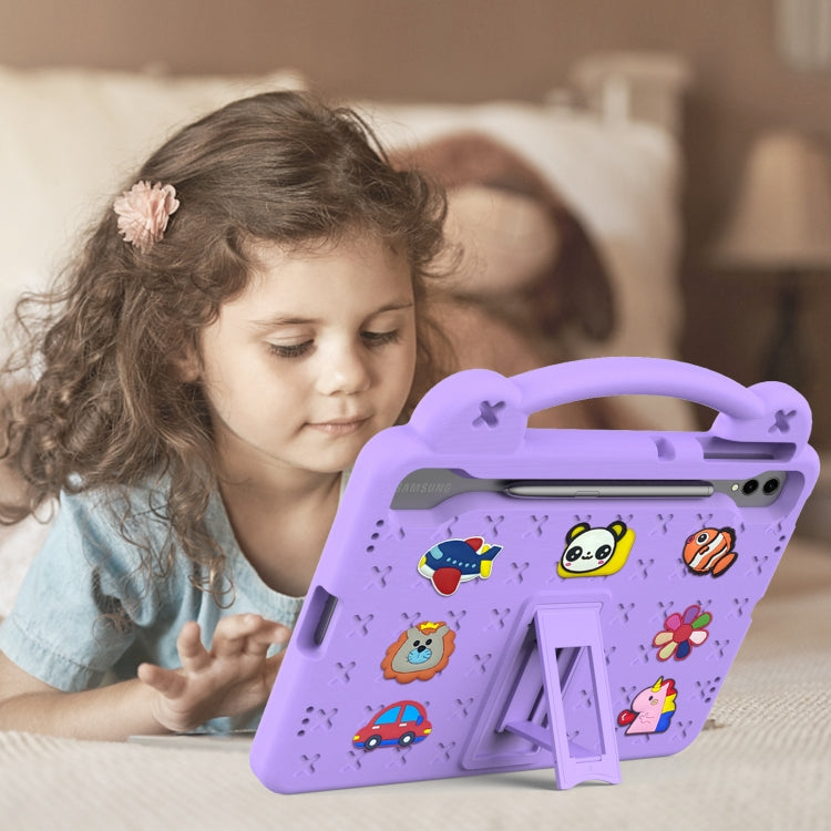 For Samsung Galaxy Tab S10+12.4 X820 Handle Kickstand Children EVA Shockproof Tablet Case(Light Purple)