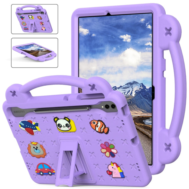 For Samsung Galaxy Tab S10+12.4 X820 Handle Kickstand Children EVA Shockproof Tablet Case(Light Purple)