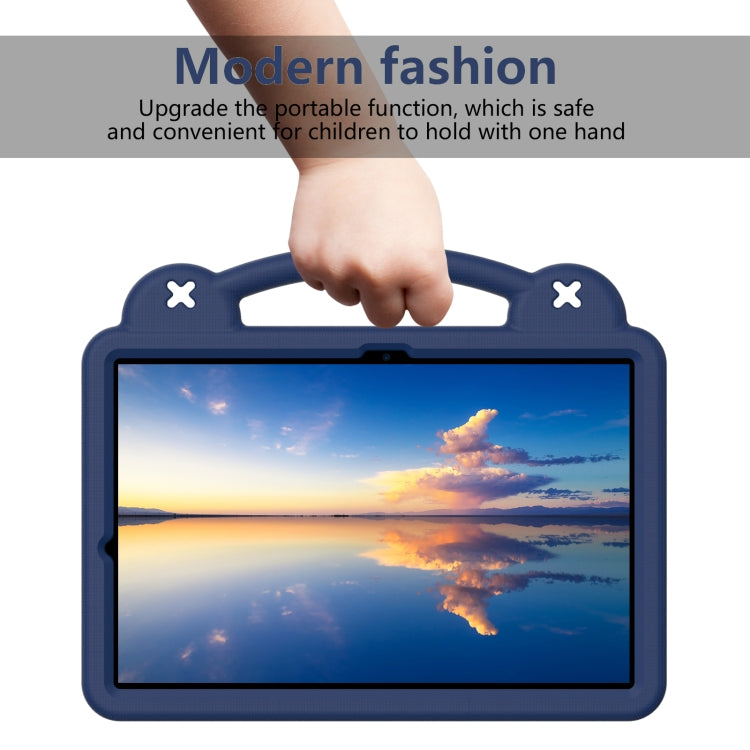 For Samsung Galaxy Tab S10+12.4 X820 Handle Kickstand Children EVA Shockproof Tablet Case(Navy Blue)