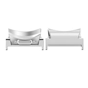 For Samsung Galaxy Watch6 / 6 Classic 22mm 1 Pair Button Style Curved Metal Watch Band Connector(Silver)