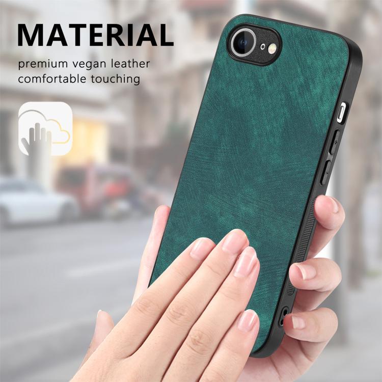 For iPhone 16e Vintage Leather PC Back Cover Phone Case(Green) - iPhone 16e Cases by PMC TechLife | Online Shopping South Africa | PMC TechLife | Buy Now Pay Later Mobicred