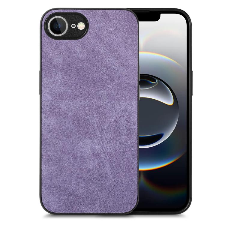 For iPhone 16e Vintage Leather PC Back Cover Phone Case(Purple) - iPhone 16e Cases by PMC TechLife | Online Shopping South Africa | PMC TechLife | Buy Now Pay Later Mobicred