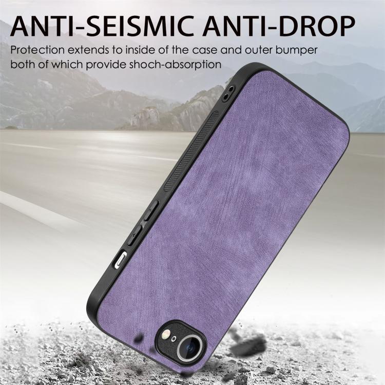 For iPhone 16e Vintage Leather PC Back Cover Phone Case(Purple) - iPhone 16e Cases by PMC TechLife | Online Shopping South Africa | PMC TechLife | Buy Now Pay Later Mobicred