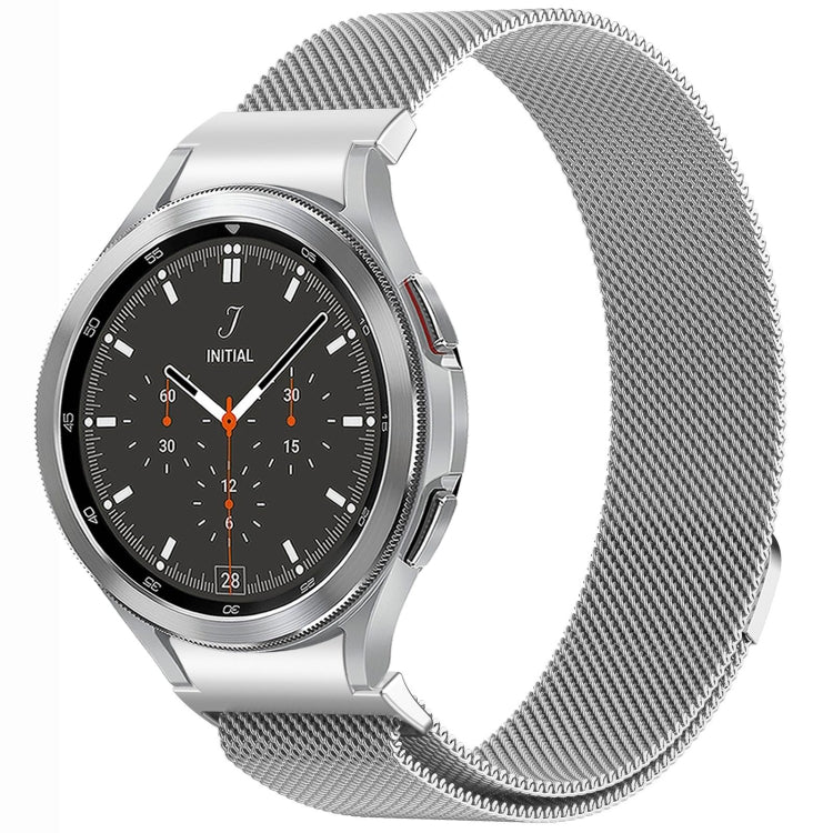 For Samsung Galaxy Watch4 / 4 Classic 46mm Button Style Milan Magnetic Metal Watch Band(Silver) - Watch Bands by PMC TechLife | Online Shopping South Africa | PMC TechLife
