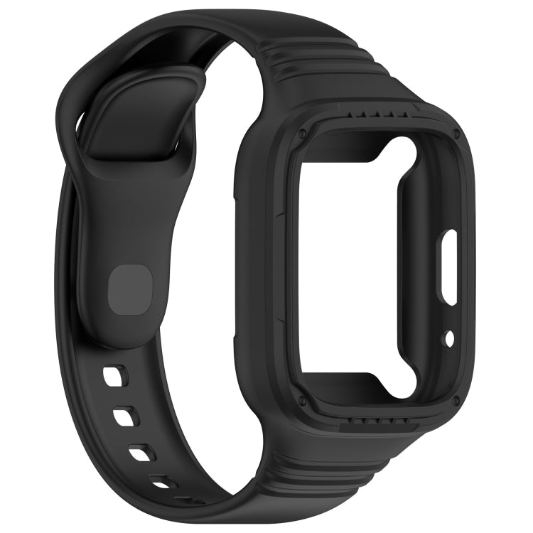 For Redmi Watch 3 Active Integrated Fully Enclosed Silicone Watch Band(Black) - Watch Bands by PMC TechLife | Online Shopping South Africa | PMC TechLife