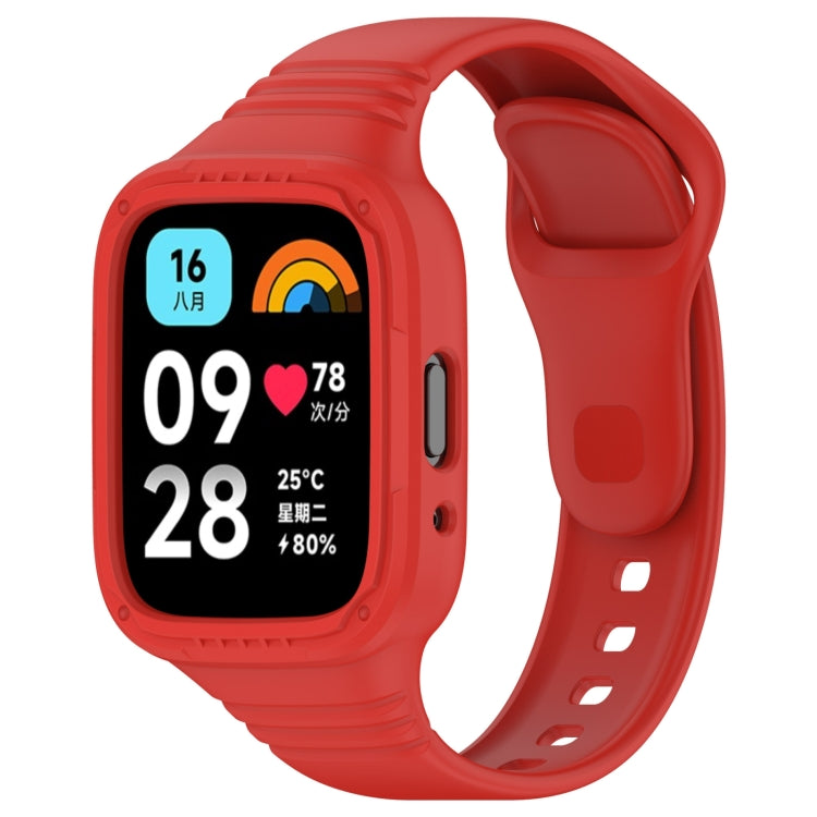 For Redmi Watch 3 Active Integrated Fully Enclosed Silicone Watch Band(Red) - Watch Bands by PMC TechLife | Online Shopping South Africa | PMC TechLife | Buy Now Pay Later Mobicred