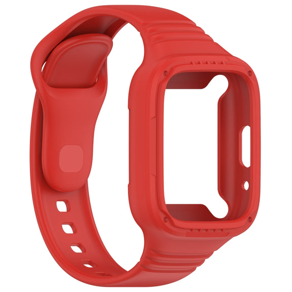 For Redmi Watch 3 Lite Integrated Fully Enclosed Silicone Watch Band(Red)