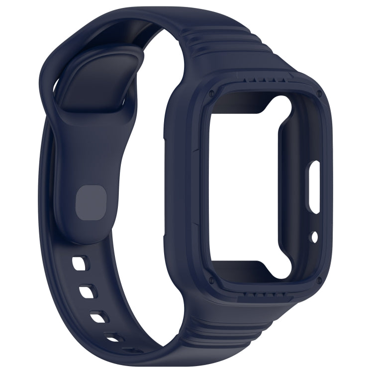 For Redmi Watch 3 Lite Integrated Fully Enclosed Silicone Watch Band(Ink Blue)