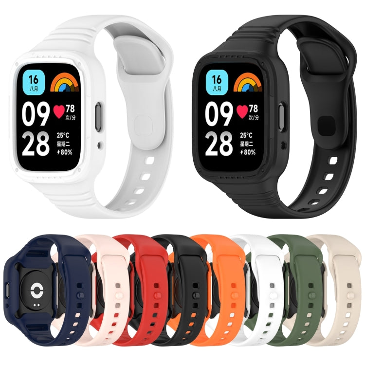 For Redmi Watch 3 Lite Integrated Fully Enclosed Silicone Watch Band(White) - Watch Bands by PMC TechLife | Online Shopping South Africa | PMC TechLife | Buy Now Pay Later Mobicred