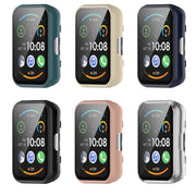 For Huawei Watch Fit PC + 9H Tempered Film Integrated Watch Protective Case(Pink)