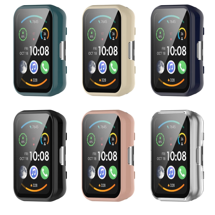 For Huawei Watch Fit Special Edition PC + 9H Tempered Film Integrated Watch Protective Case(Pink)