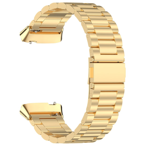 For Redmi Watch 3 Lite Three Bead Stainless Steel Metal Watch Band(Gold)