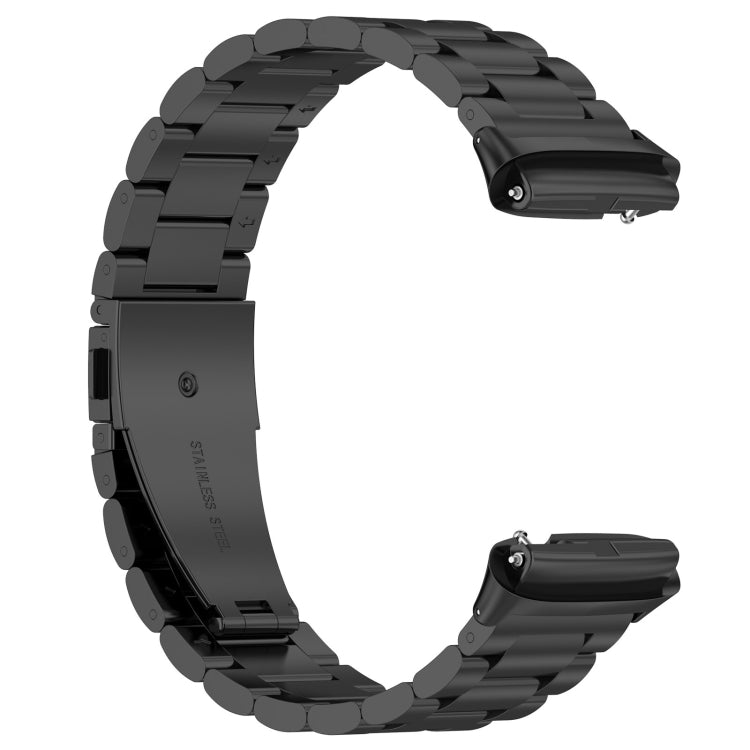 For Redmi Watch 3 Active Three Bead Stainless Steel Metal Watch Band(Black) - Watch Bands by PMC TechLife | Online Shopping South Africa | PMC TechLife