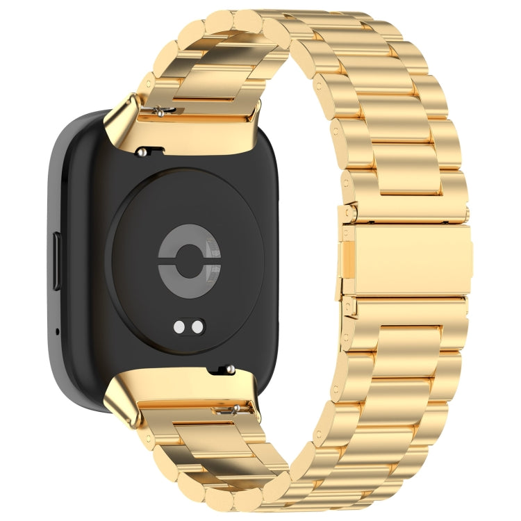 For Redmi Watch 3 Active Three Bead Stainless Steel Metal Watch Band(Gold)
