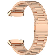 For Redmi Watch 3 Active Three Bead Stainless Steel Metal Watch Band(Rose Gold)
