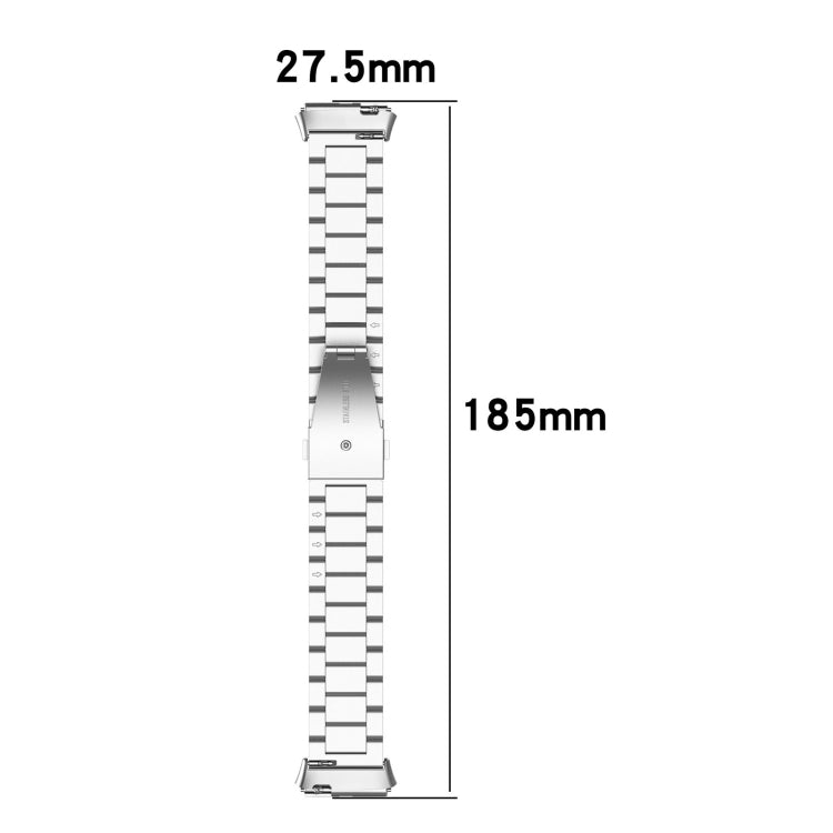 For Redmi Watch 3 Lite Three Bead Stainless Steel Metal Watch Band(Rose Gold)