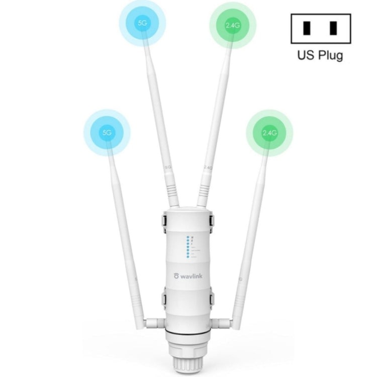 WAVLINK WN572HP3 AC1200 Dual Band Weatherproof Wireless Router Outdoor WiFi Extender, Plug:US Plug - free shipping - PMC Jewellery - Order now!
